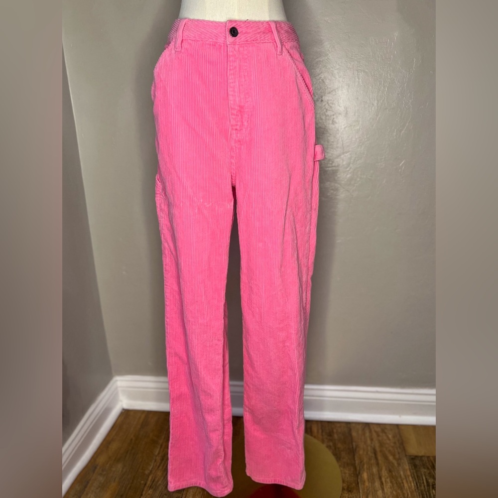 Hot pink corduroy pants